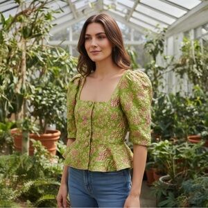 Vibrant Floral Peplum Blouse